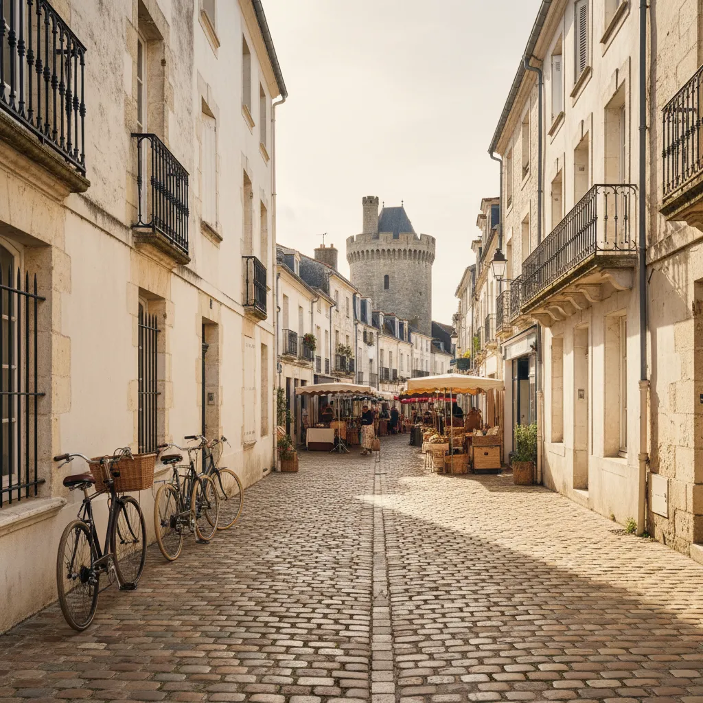 Le bourg de Noirmoutier-en-l'Île se parcourt à pied ou à vélo : le château est à quatre minutes de l'hôtel