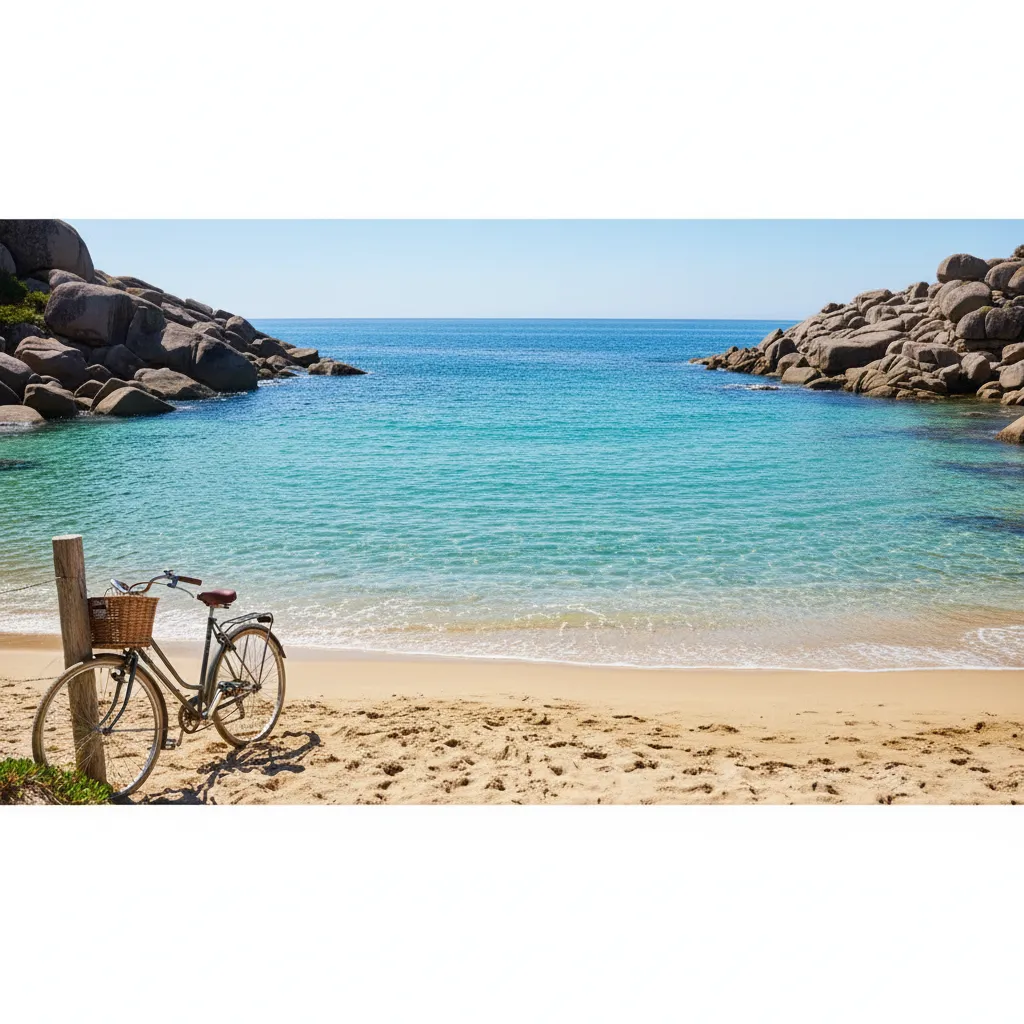 La plage des Vieilles, joyau de la côte sauvage : eaux turquoise entre les rochers de granit, à découvrir de préférence le matin