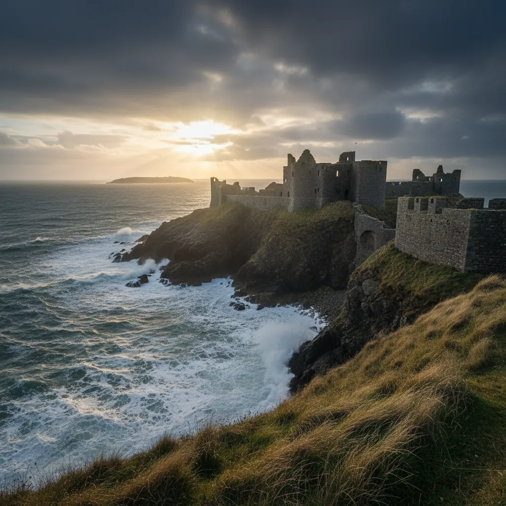 Le Vieux-Château, forteresse du XIVe siècle sur son éperon rocheux : visite libre et gratuite toute l'année, prudence au bord des falaises