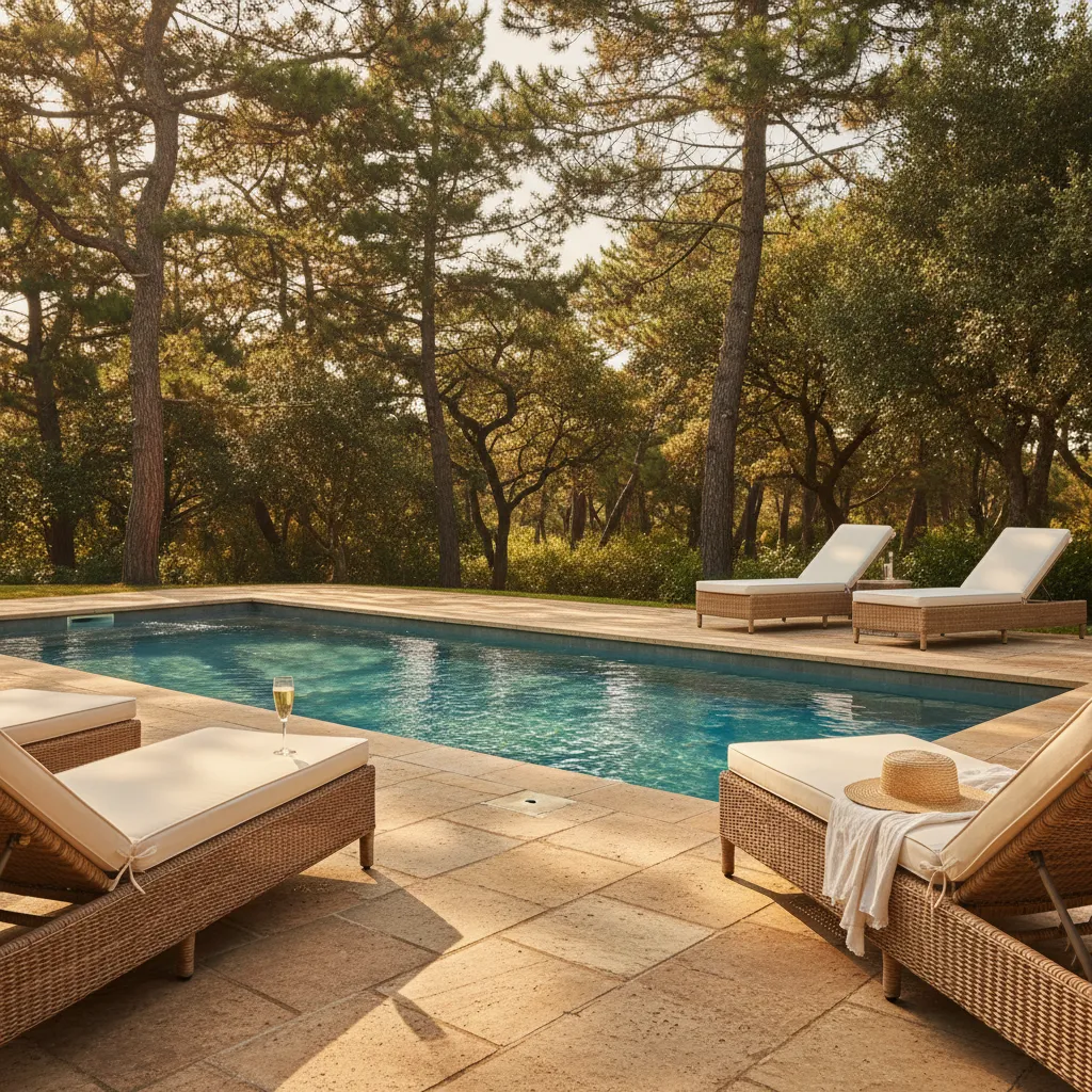 Villa avec piscine dans le quartier du Bois de la Chaise : le segment haut de gamme atteint 3 500 euros la semaine en août