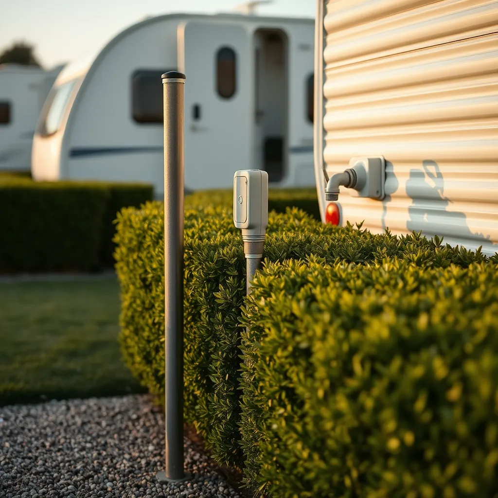 Emplacement confort avec borne électrique et haie taillée : le standard des campings 3 étoiles du littoral vendéen