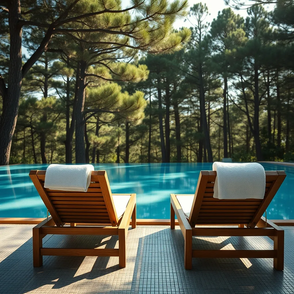 Au Bois de la Chaize, les hôtels haut de gamme compensent l'absence du label 5 étoiles par des piscines chauffées nichées sous les pins