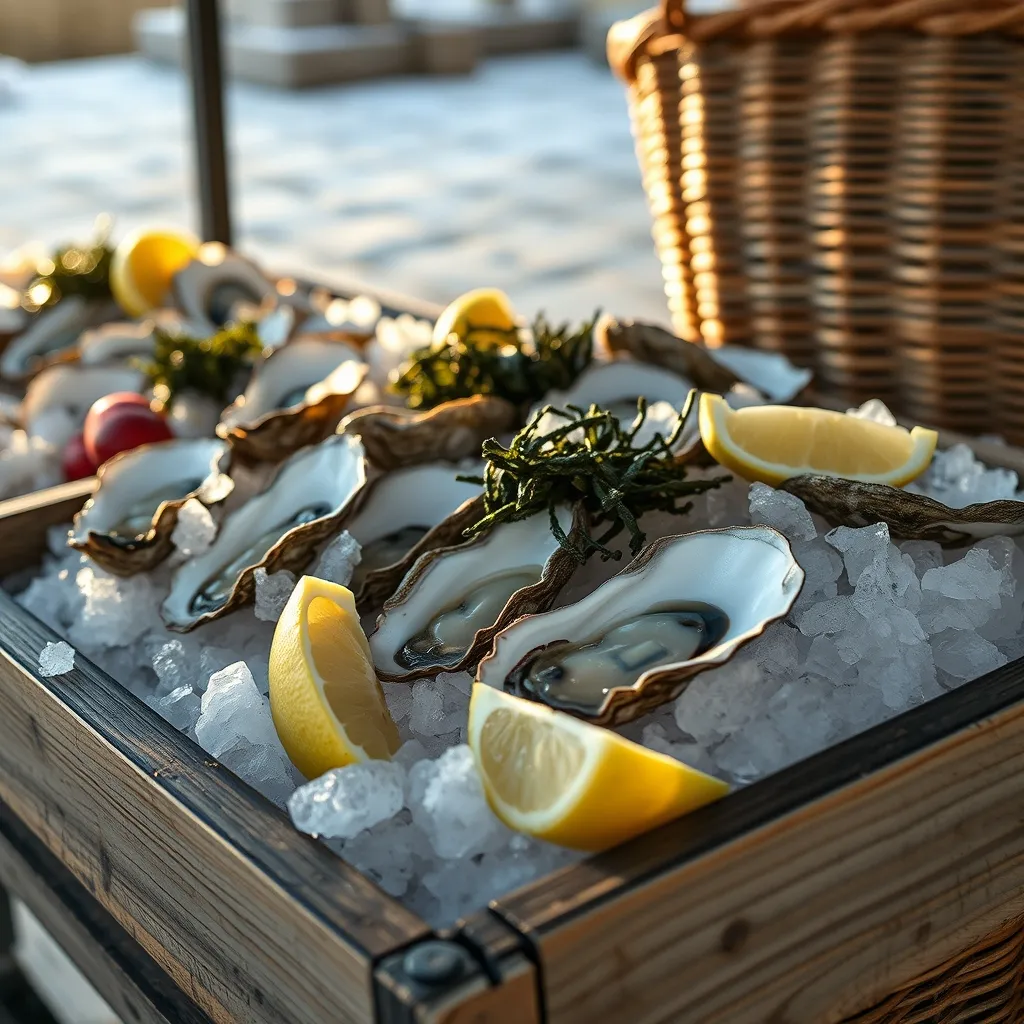 Huîtres de la baie de Bourgneuf sur le marché d'hiver : les mois en R sont les meilleurs