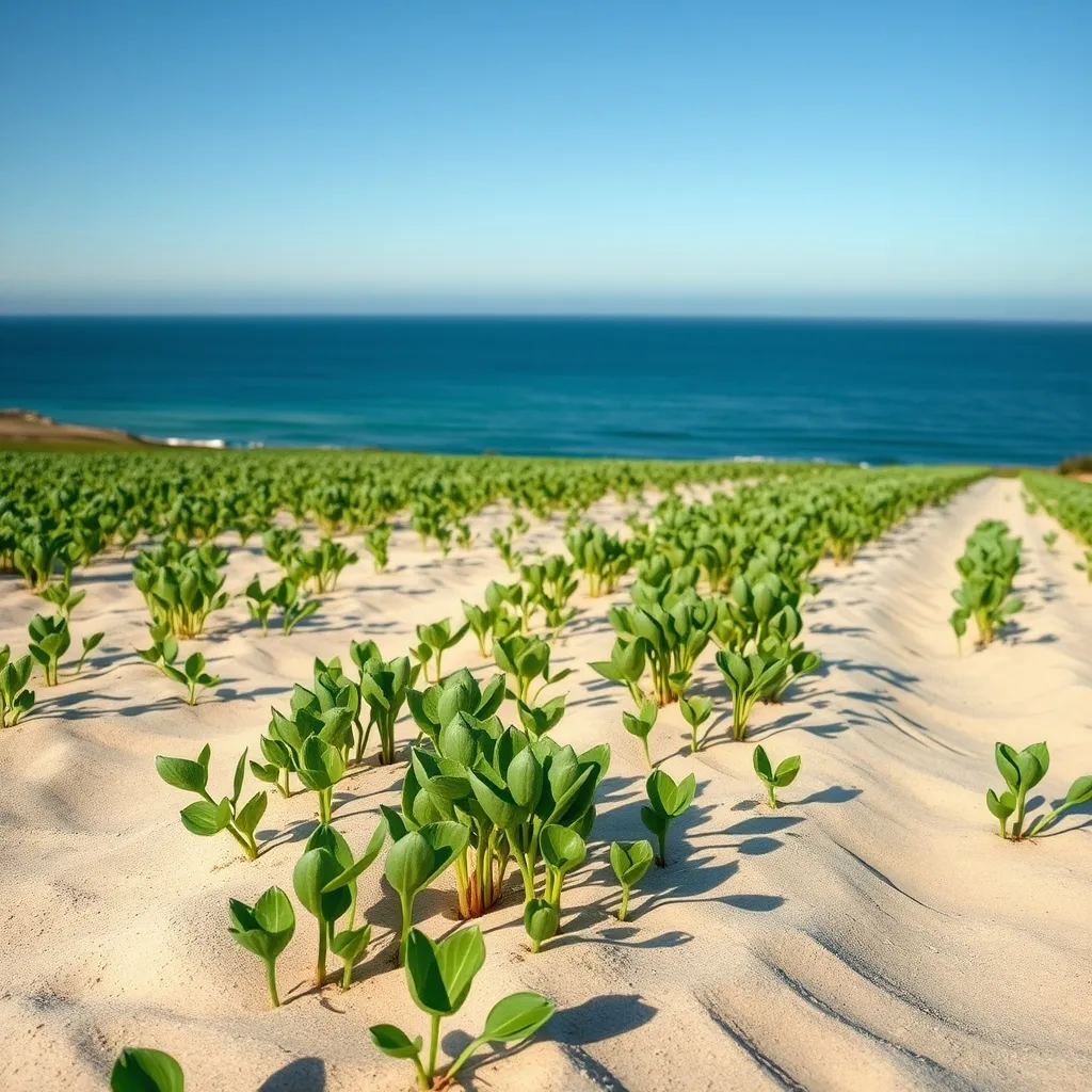 Les parcelles de primeurs noirmoutrines en avril : des rangs dans le sable face à l'Atlantique, plantés dès fin janvier
