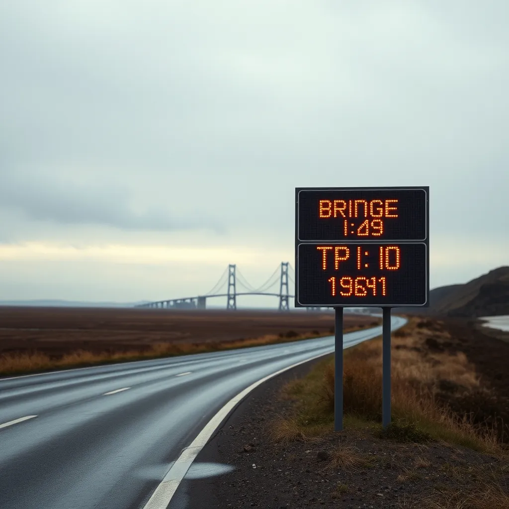 Les panneaux à messages variables sur la D38 affichent le temps d'attente en temps réel