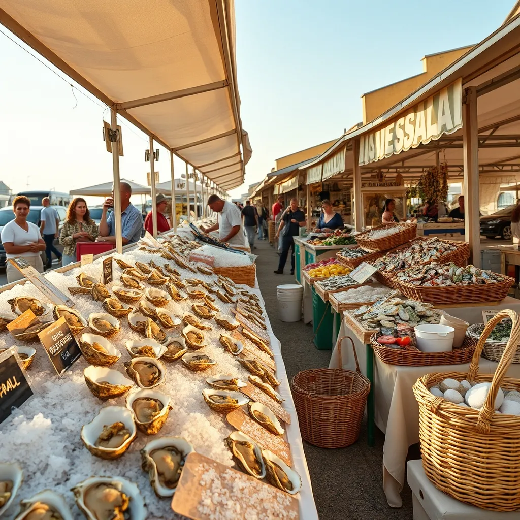 Les marchés vendéens en été : huîtres, sel de Noirmoutier et bonnottes sont les stars des étals