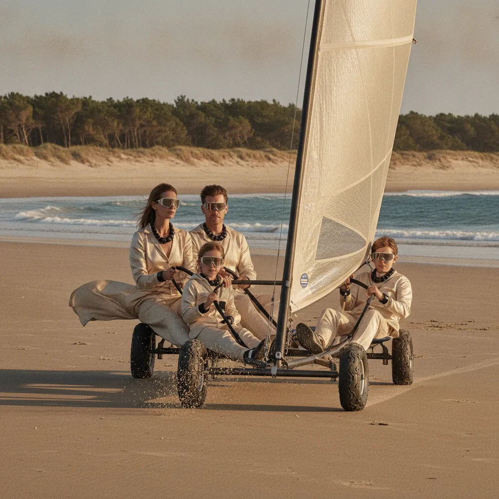 Char à voile sur la plage de Barbâtre : la base nautique propose des séances dès 25 euros en saison