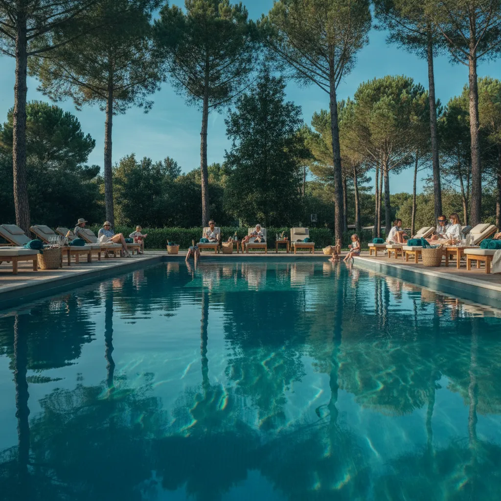 La piscine chauffée à 28 °C est un standard en 4 étoiles rétais, ici avec pataugeoire pour les enfants