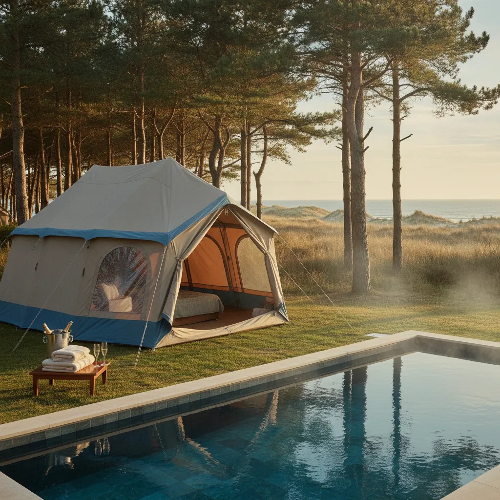 Un emplacement nu à 15-25 euros la nuit reste l'option la plus économique pour profiter de la piscine du camping