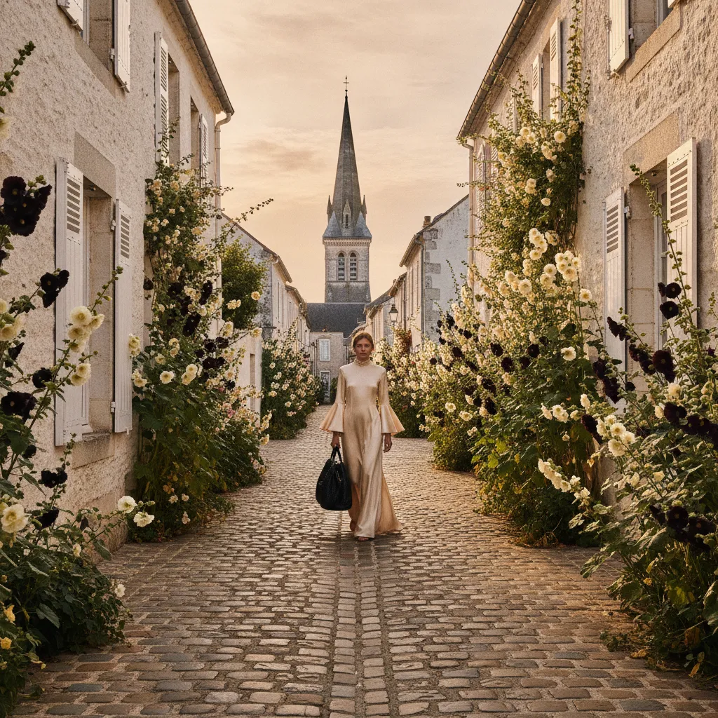 Les ruelles blanches et fleuries d'Ars-en-Ré, classé Plus Beaux Villages de France depuis 2011