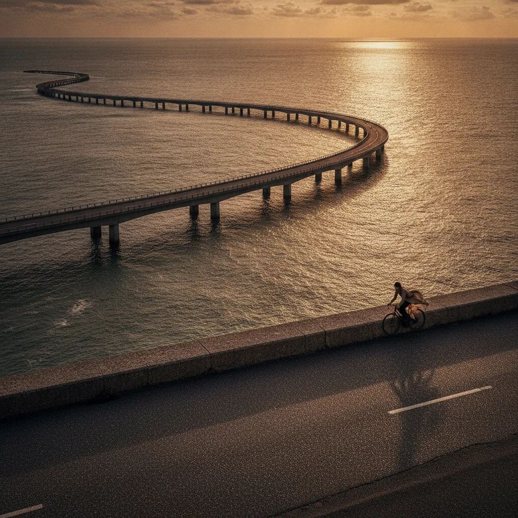 La piste cyclable du pont de Ré permet une traversée gratuite sur 2 926 mètres face à l'Atlantique