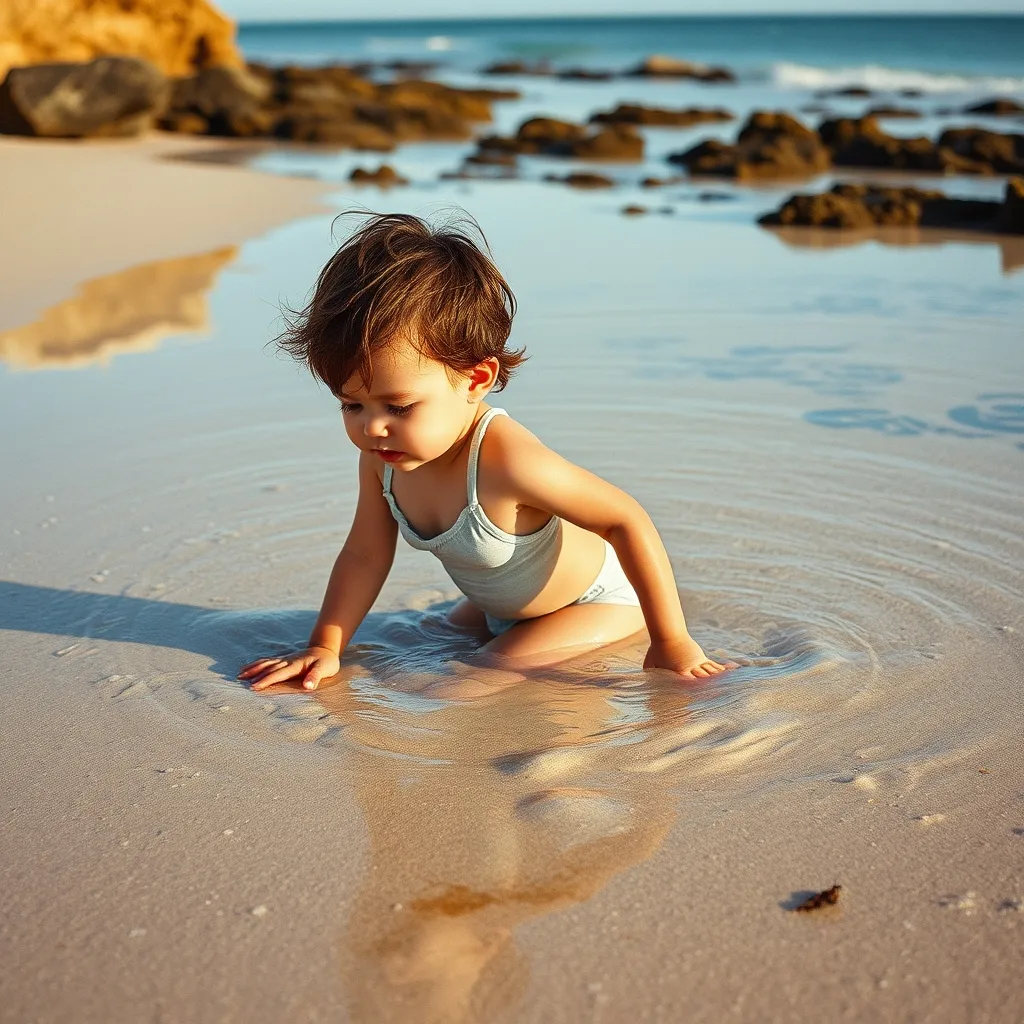 À marée basse, les mares naturelles de la côte vendéenne se transforment en terrain d'exploration pour les enfants