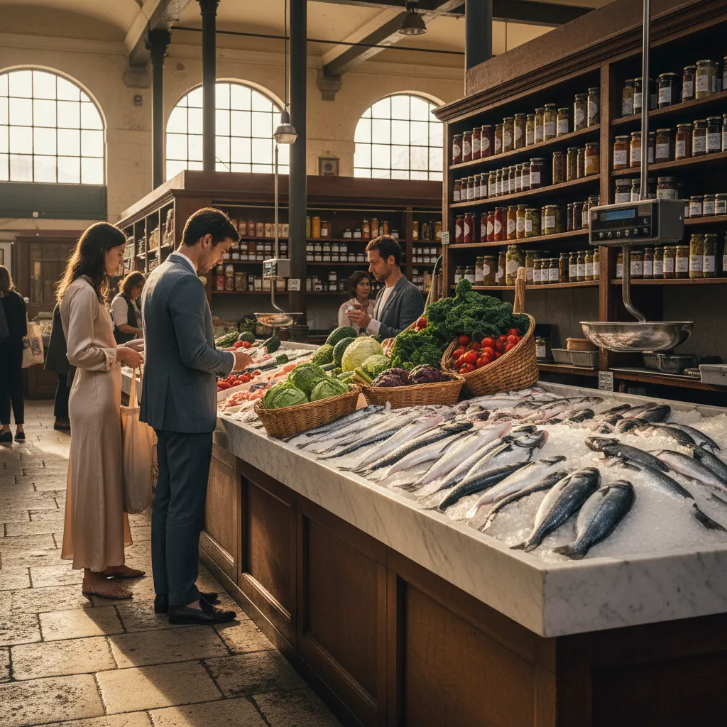 Le marché couvert de Port-Joinville : bar de ligne et maquereaux du matin à prix insulaire