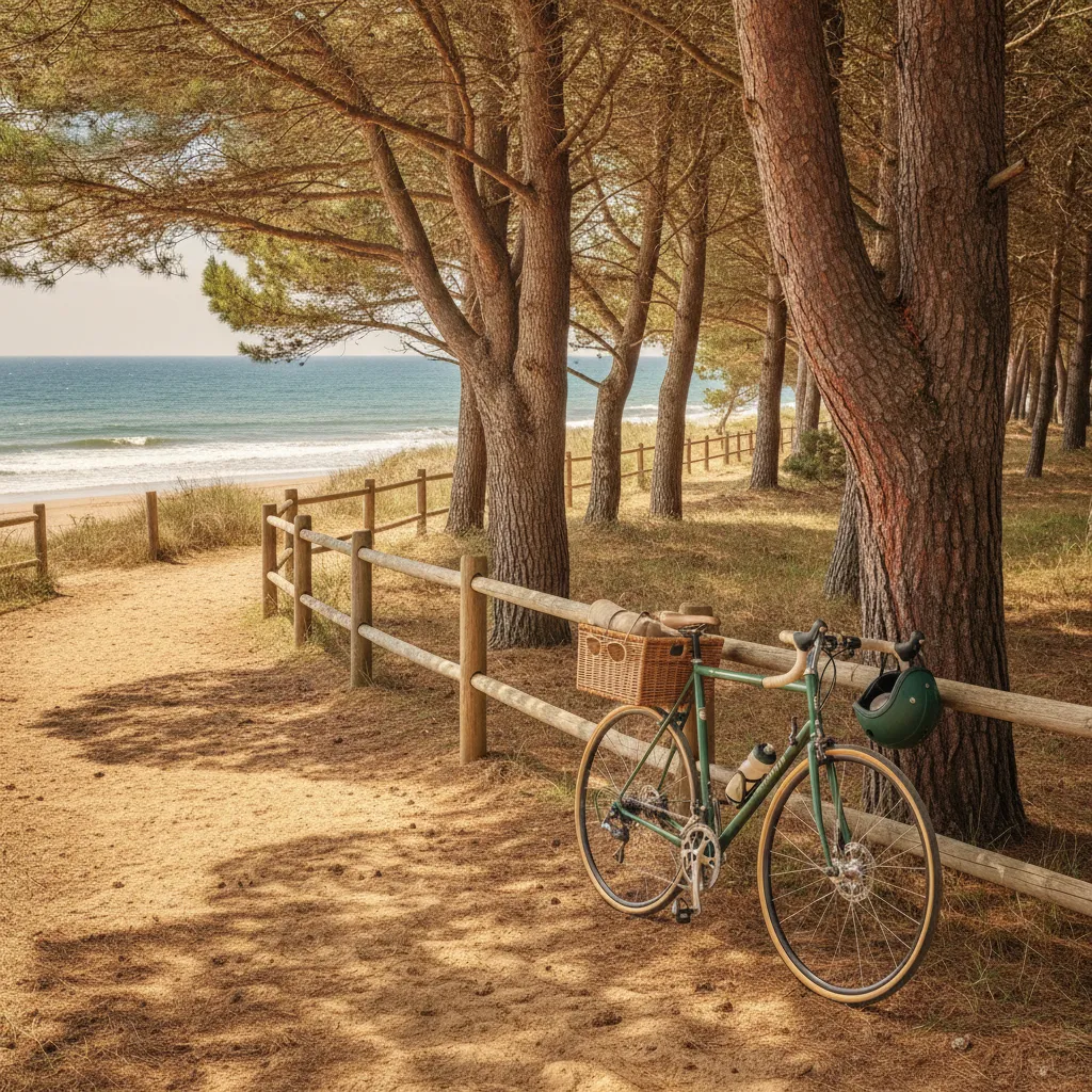 La véloroute littorale vendéenne traverse 130 km de pistes sécurisées entre pins et océan