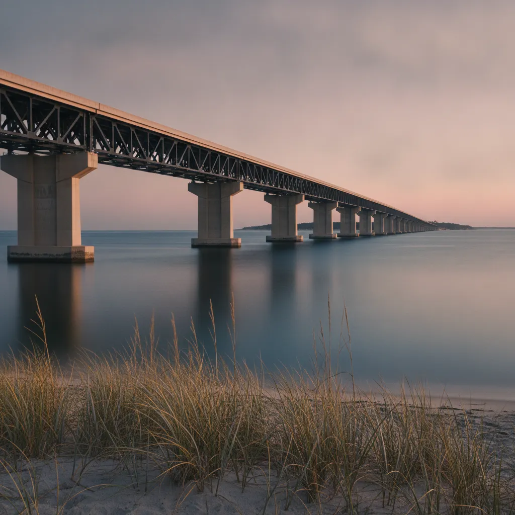 Le pont de Ré, long de 2 926 mètres : passage obligé pour rejoindre les vide-greniers insulaires
