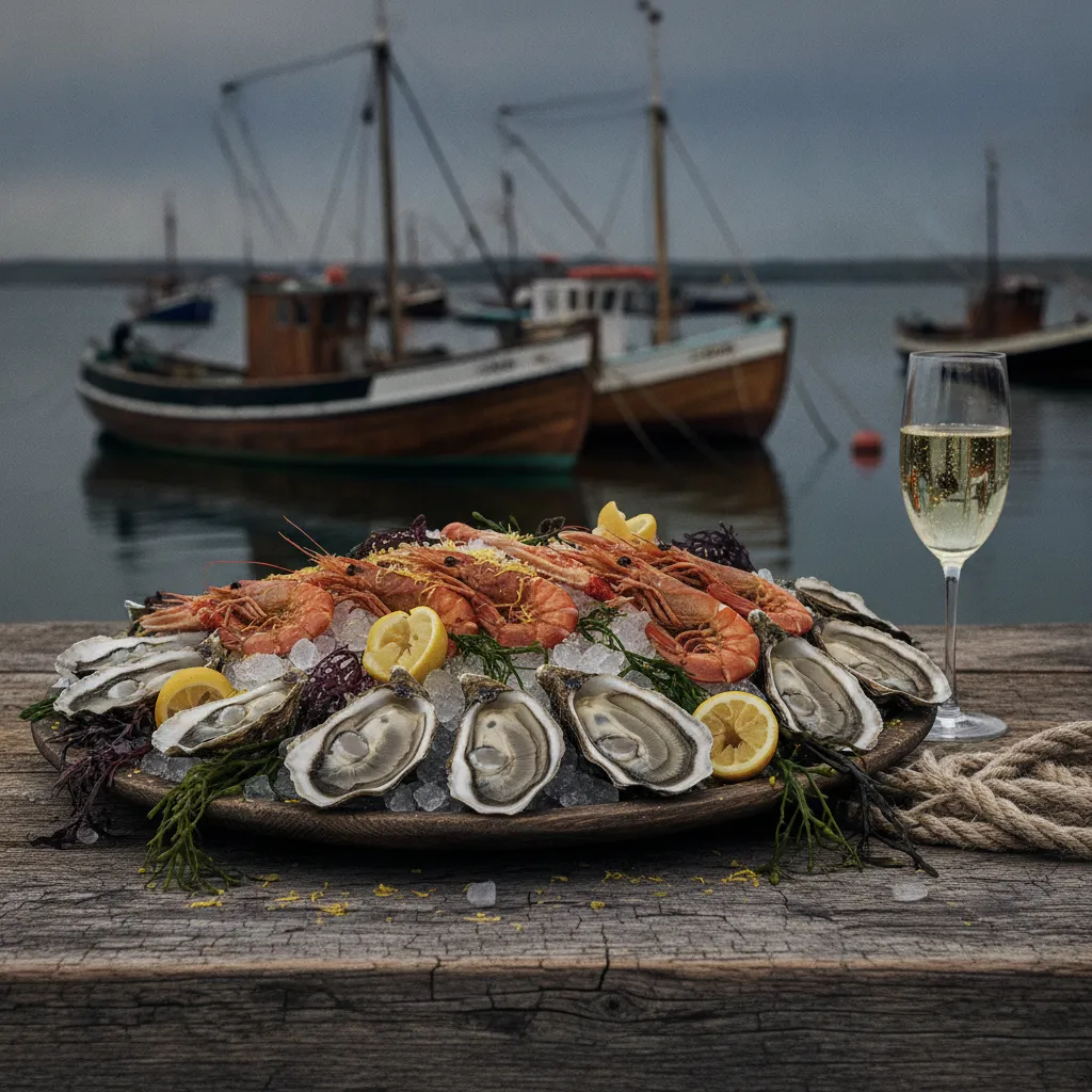 Plateau de fruits de mer au port de L'Herbaudière : comptez 22 à 38 euros par personne selon la composition