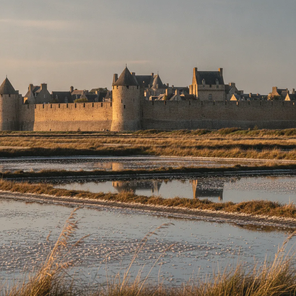 Les remparts de Guérande sont à trois kilomètres du Domaine de Léveno, premier camping 5 étoiles de la sélection