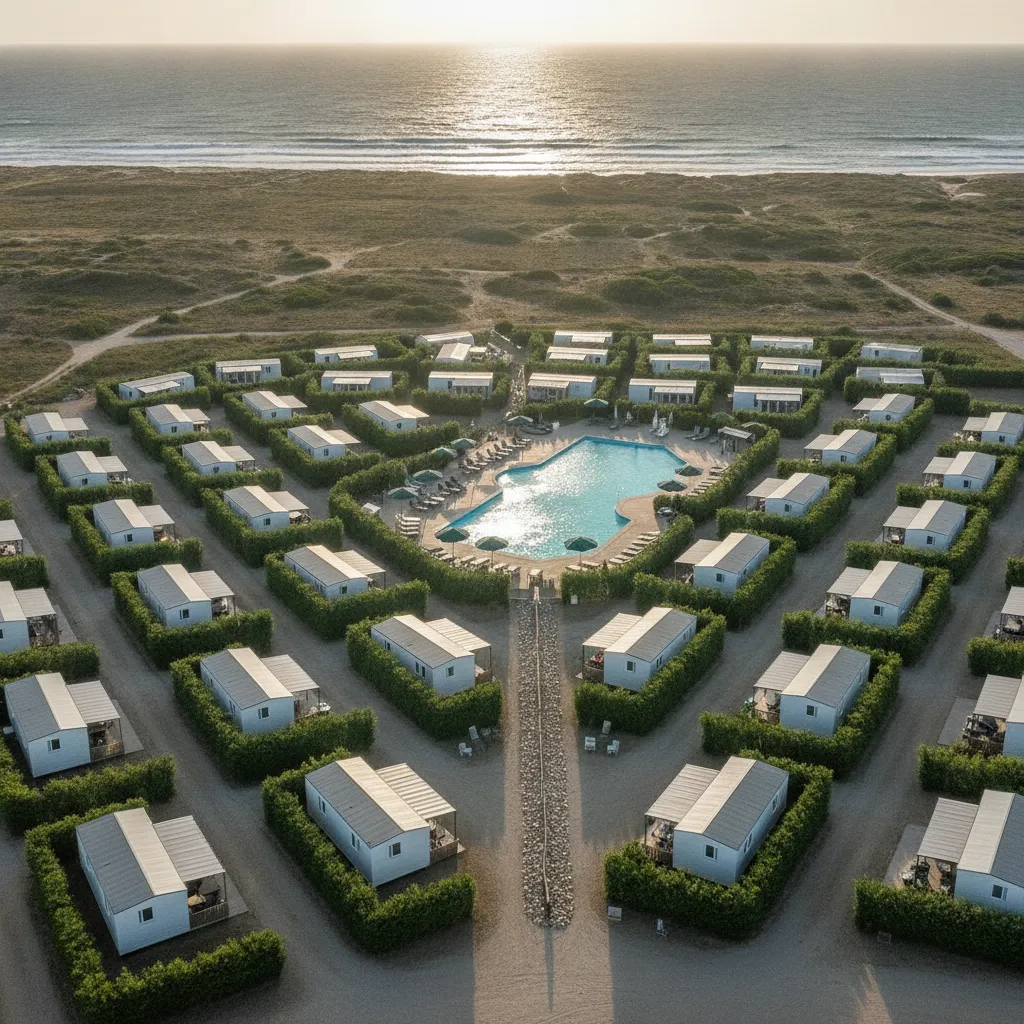 Le Caravan'île à La Guérinière : 7 hectares de terrain boisé avec complexe aquatique et emplacements de 100 à 130 m²