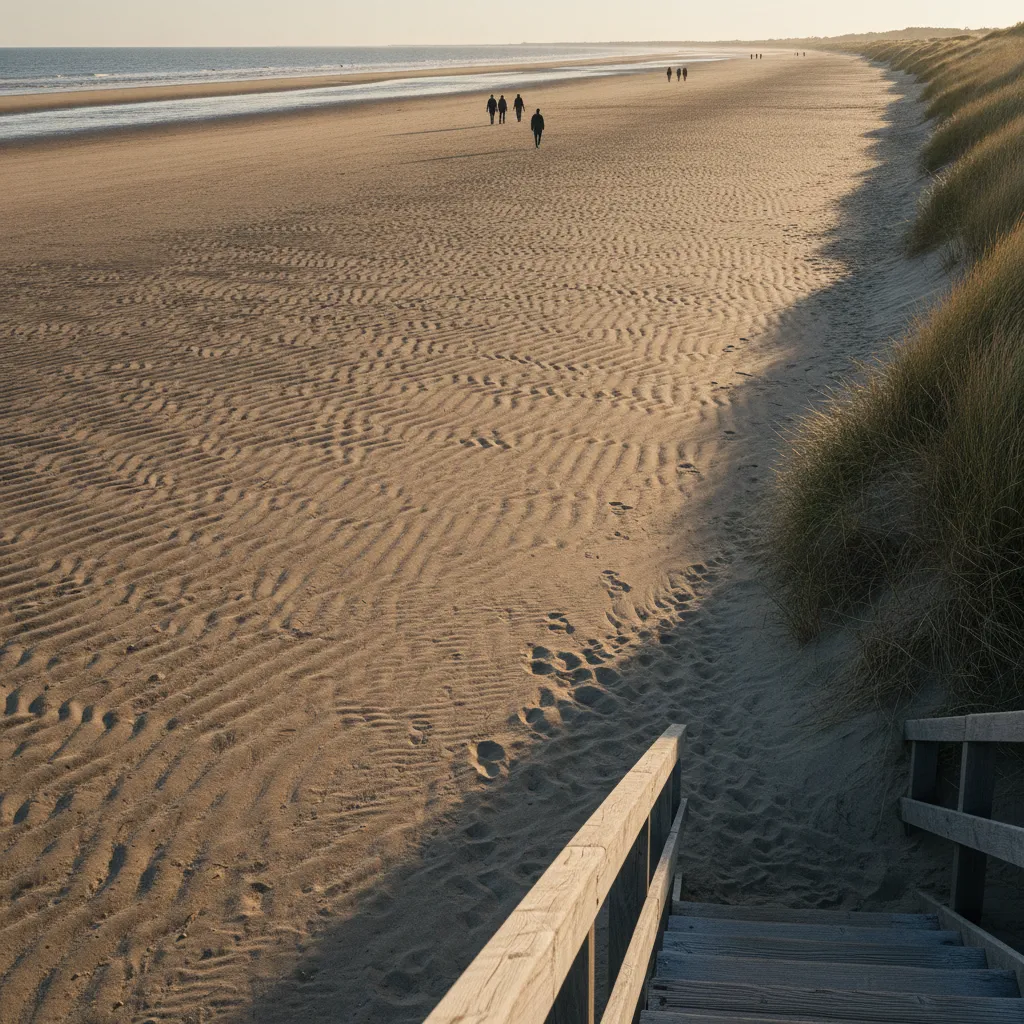 La plage de la Parée à Brétignolles-sur-Mer, accessible en cinq minutes à pied depuis le camping Les Dunes