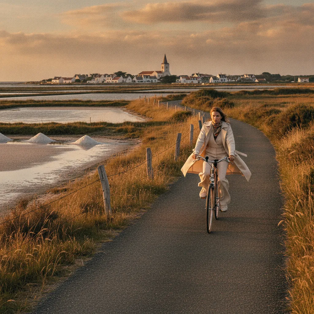 Plus de 80 kilomètres de pistes cyclables sillonnent l'île de Noirmoutier depuis Barbâtre jusqu'à l'Herbaudière