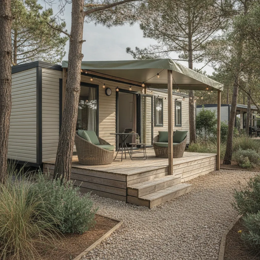 Mobil-home avec terrasse en camping 3 étoiles : un confort suffisant pour des vacances familiales sans se ruiner