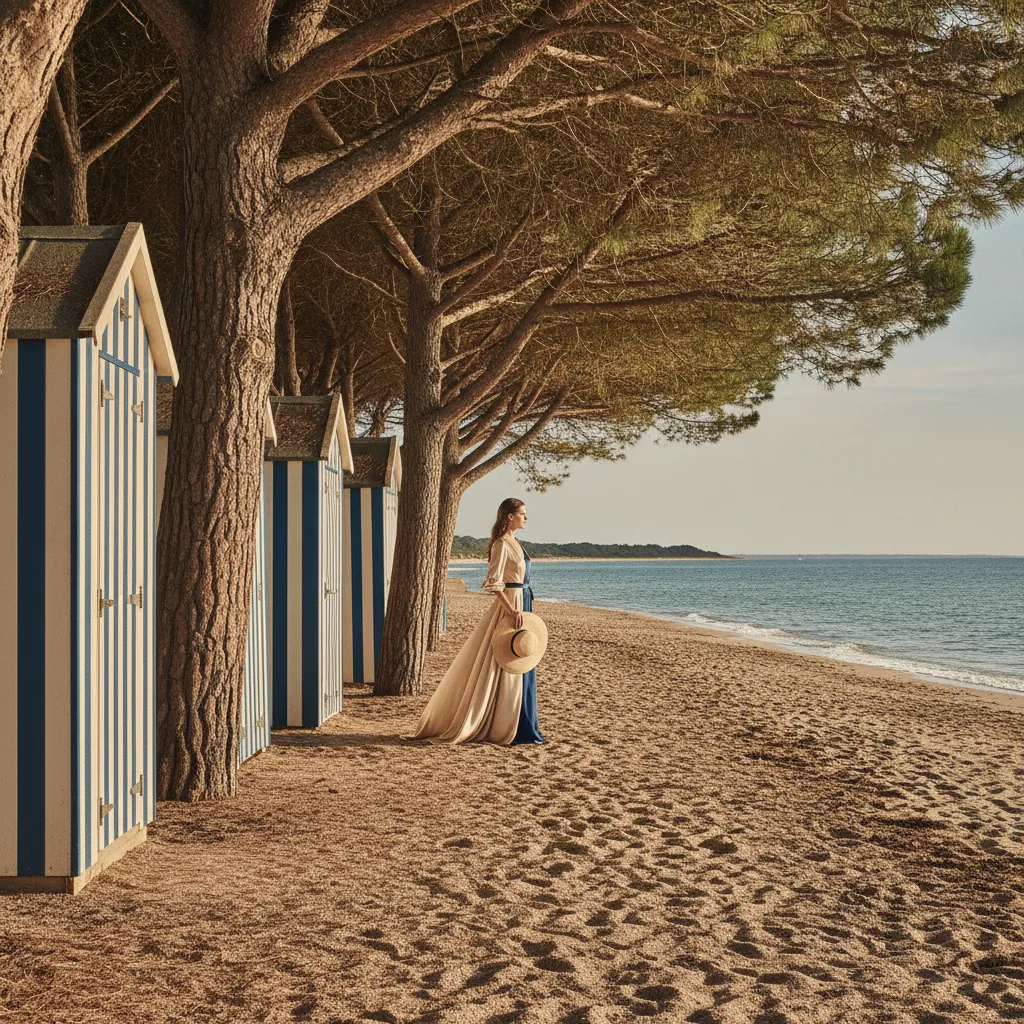 La plage des Dames et ses cabines en bois, emblème du bois de la Chaise à Noirmoutier