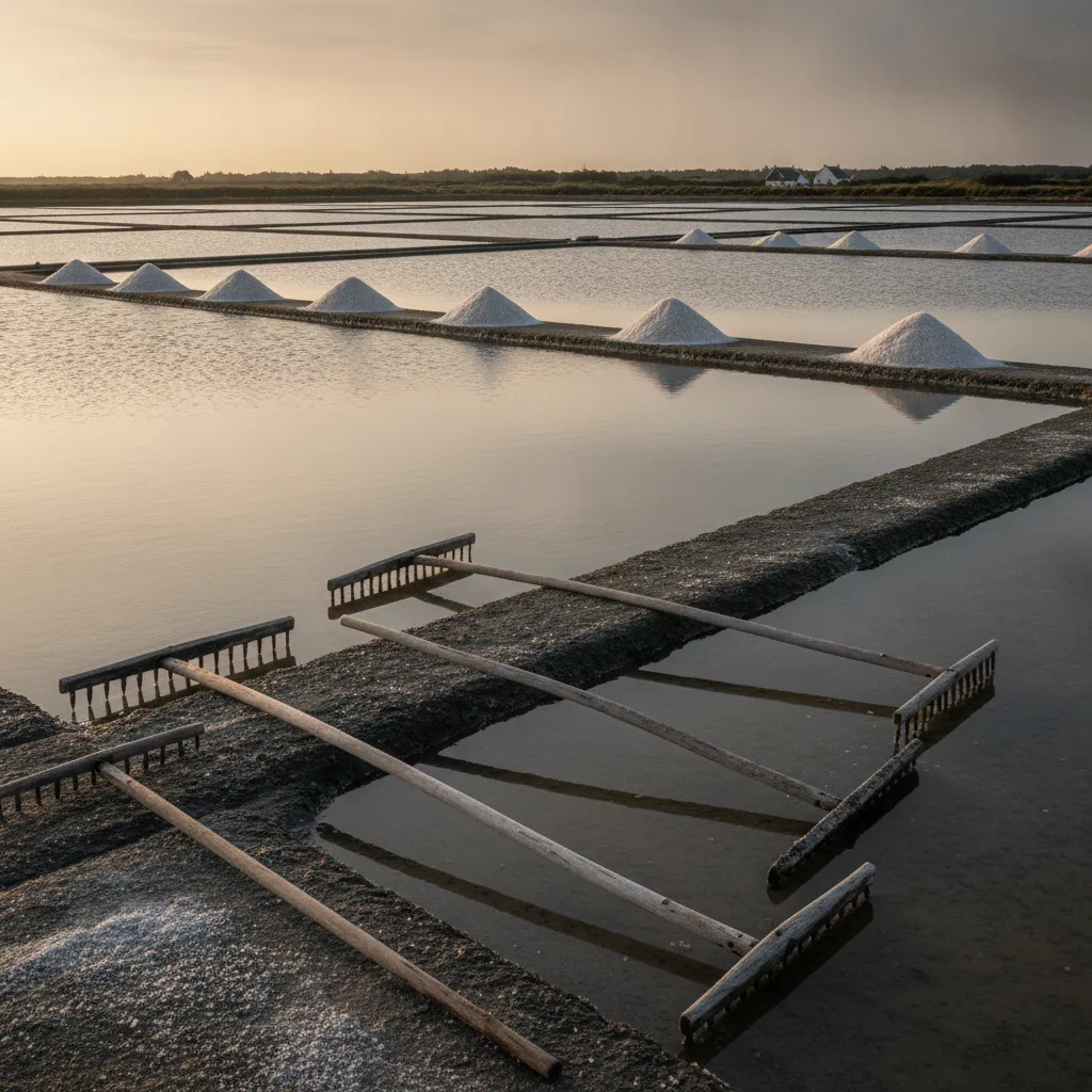 Les marais salants de Noirmoutier sont actifs de juin à septembre, quand soleil et vent permettent la cristallisation du sel