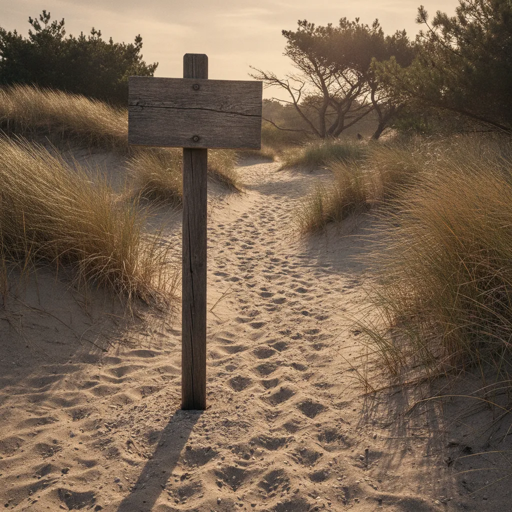 Les panneaux en bois délimitent clairement les zones naturistes sur chaque plage vendéenne