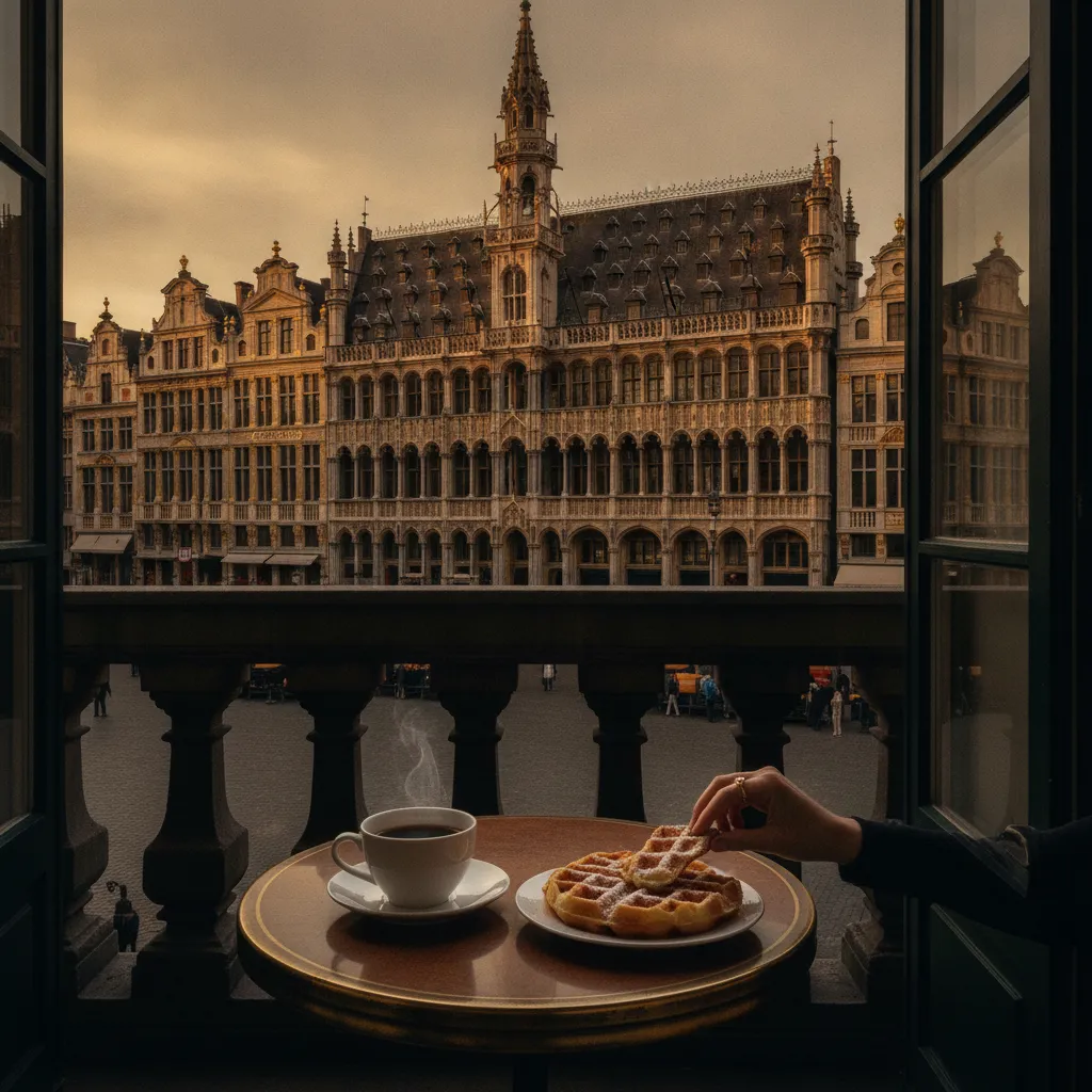 La Grand-Place de Bruxelles à l'heure dorée : les hôtels du centre dépassent 90 euros, mais le métro y conduit en 8 minutes depuis Saint-Gilles