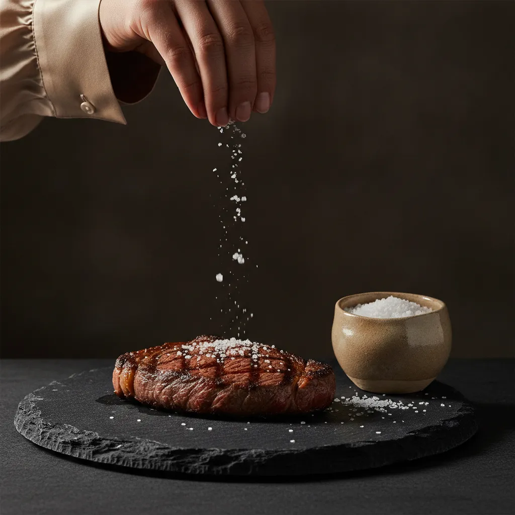 La fleur de sel s'ajoute toujours en finition : ses cristaux fondent lentement et libèrent leur saveur