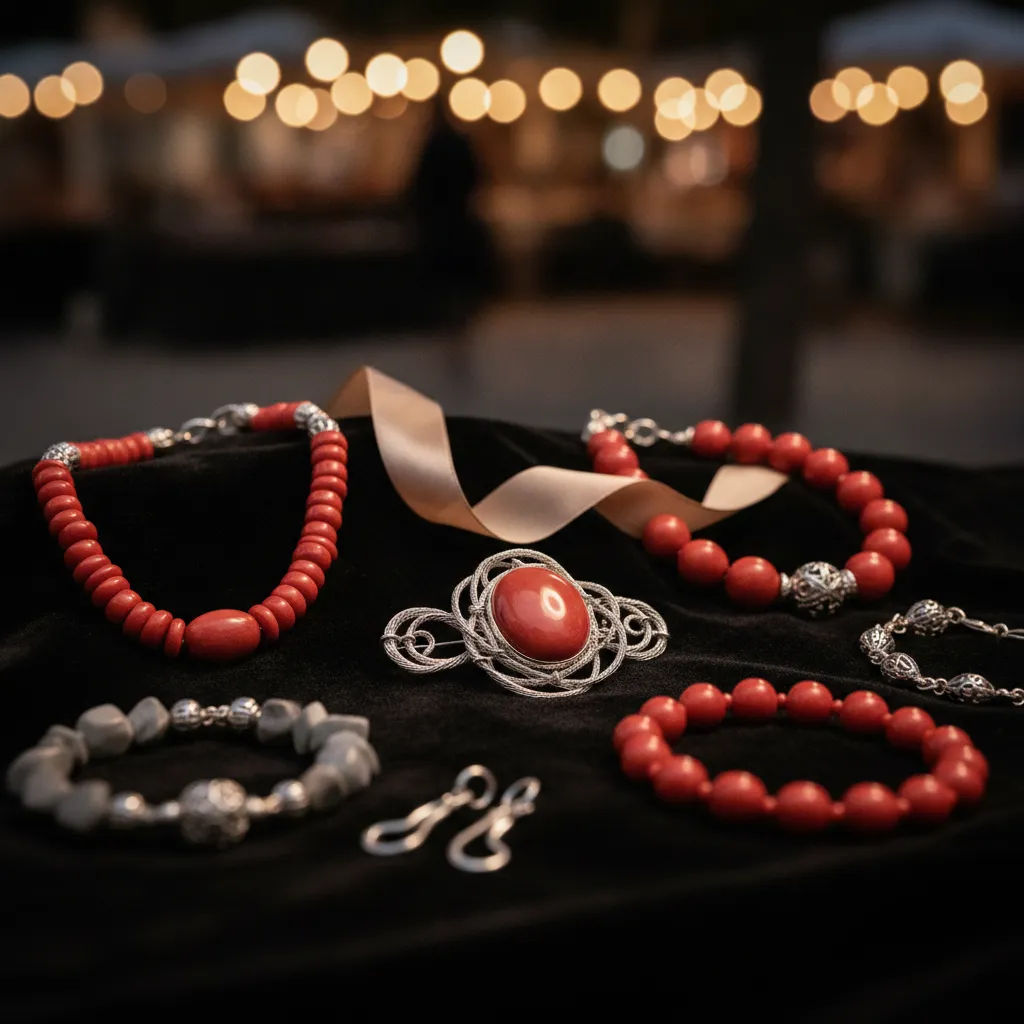 Les bijoux en pierre de l'Estérel et corail comptent parmi les créations les plus prisées du marché