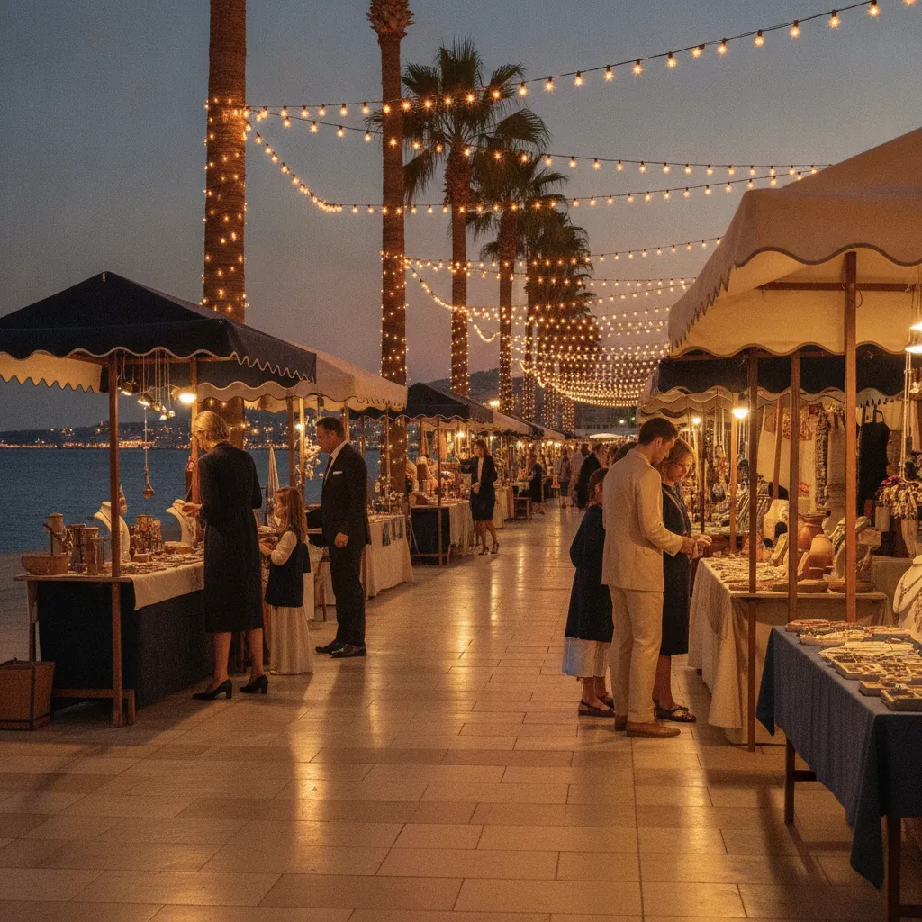 Les marchés nocturnes de Canet-en-Roussillon et du Barcarès se déroulent sur le front de mer, avec vue sur la Méditerranée
