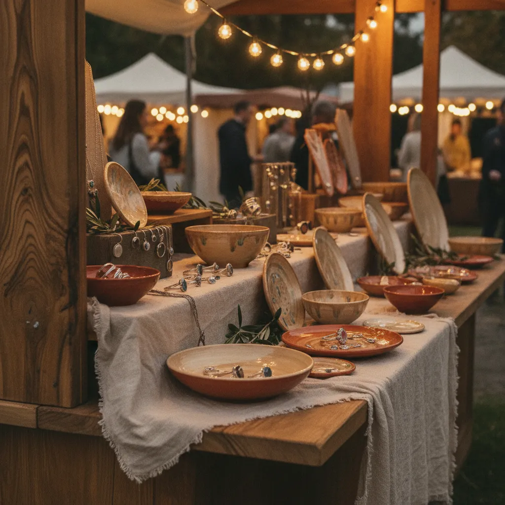 Bijoux en pierres semi-précieuses et céramiques provençales comptent parmi les étals les plus fréquentés du marché