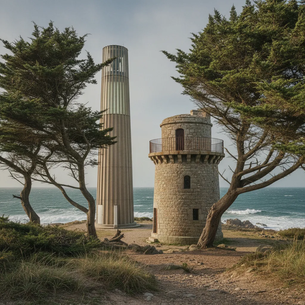 La vieille tour de Vauban (1682) se dresse toujours à quelques mètres du phare actuel construit en 1854