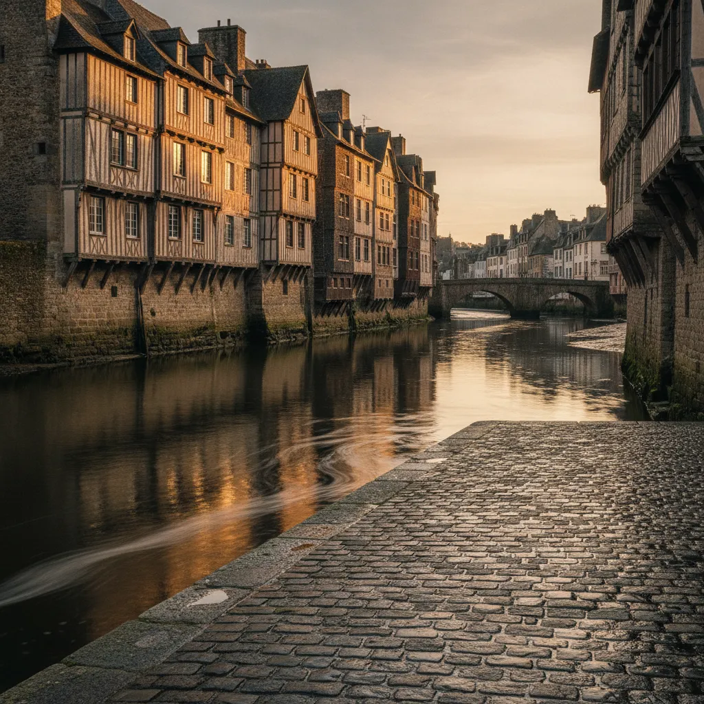 Dinan au soleil couchant: le port sur la Rance figure parmi les décors les plus romantiques de Bretagne