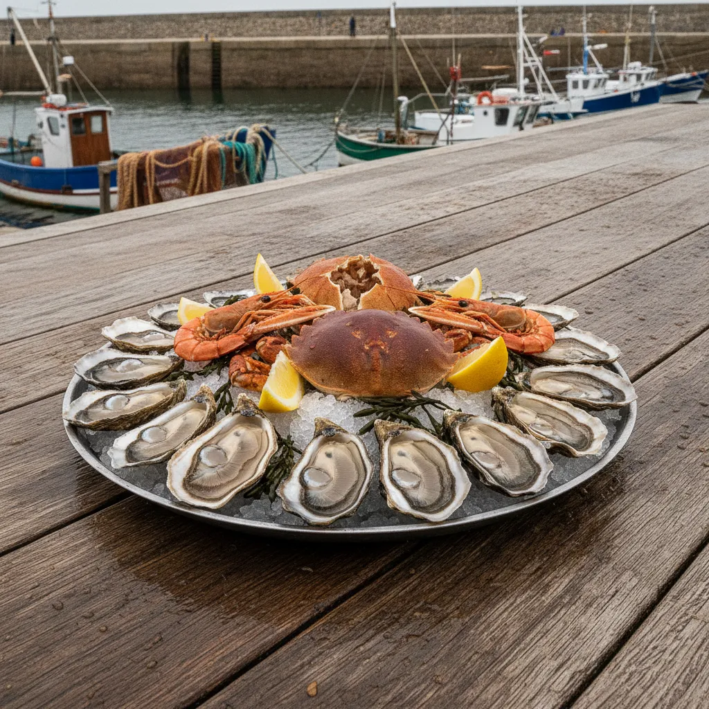 À Cancale, un plateau de fruits de mer pour deux démarre à 32 euros par personne sur le port de la Houle