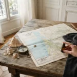 Carte de la côte atlantique : les stations du nord au sud et leurs distances